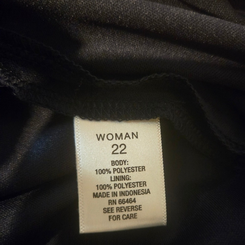 Roz & Ali Dress Womans Plus 22 Sleeveless Navy Blue Floral Chiffon Ruffle Midi - Picture 11 of 14